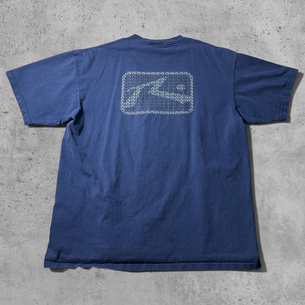 Vintage Rusty Surf Skater Graphic T-Shirt Navy Blue Baggy Y2K Size XL